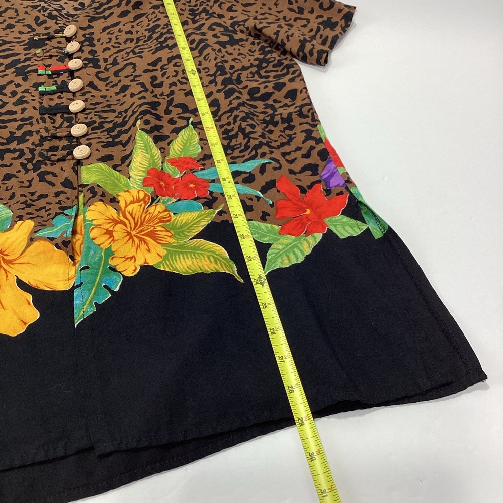 Sharon Anthony Life Styles Tropical Blouse Swim Cover Rayon Animal Print S - Picture 8 of 10